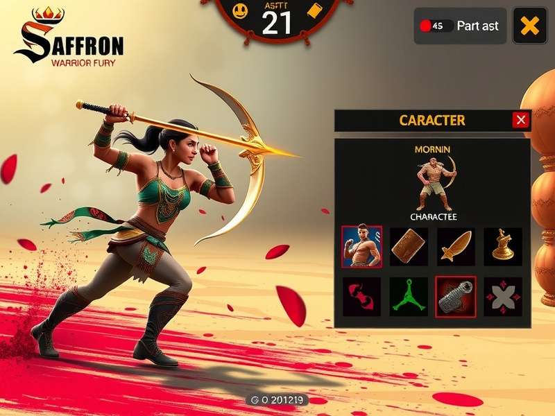 Saffron Warrior Fury character selection screen
