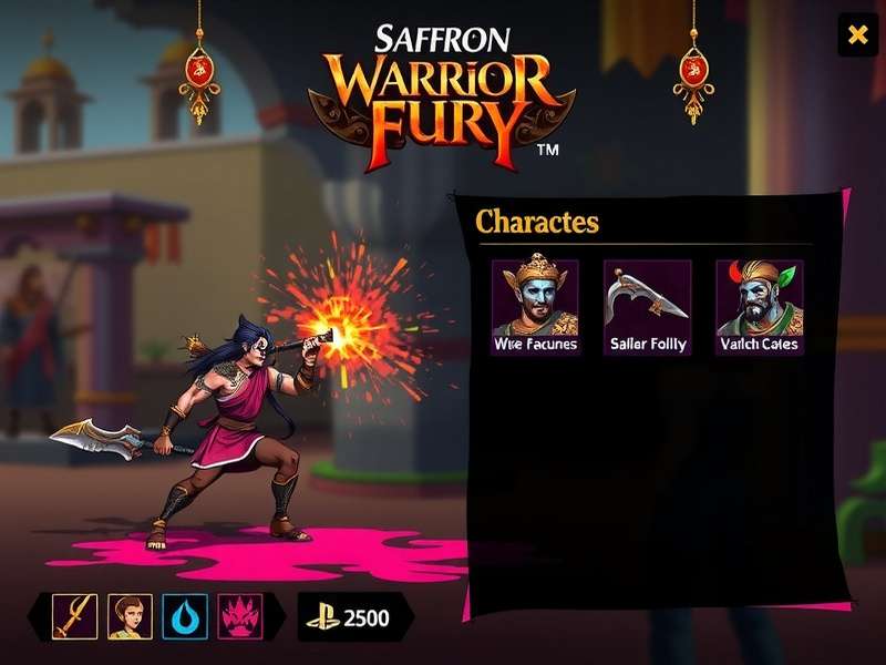 Saffron Warrior Fury gameplay screenshot showing combat mechanics